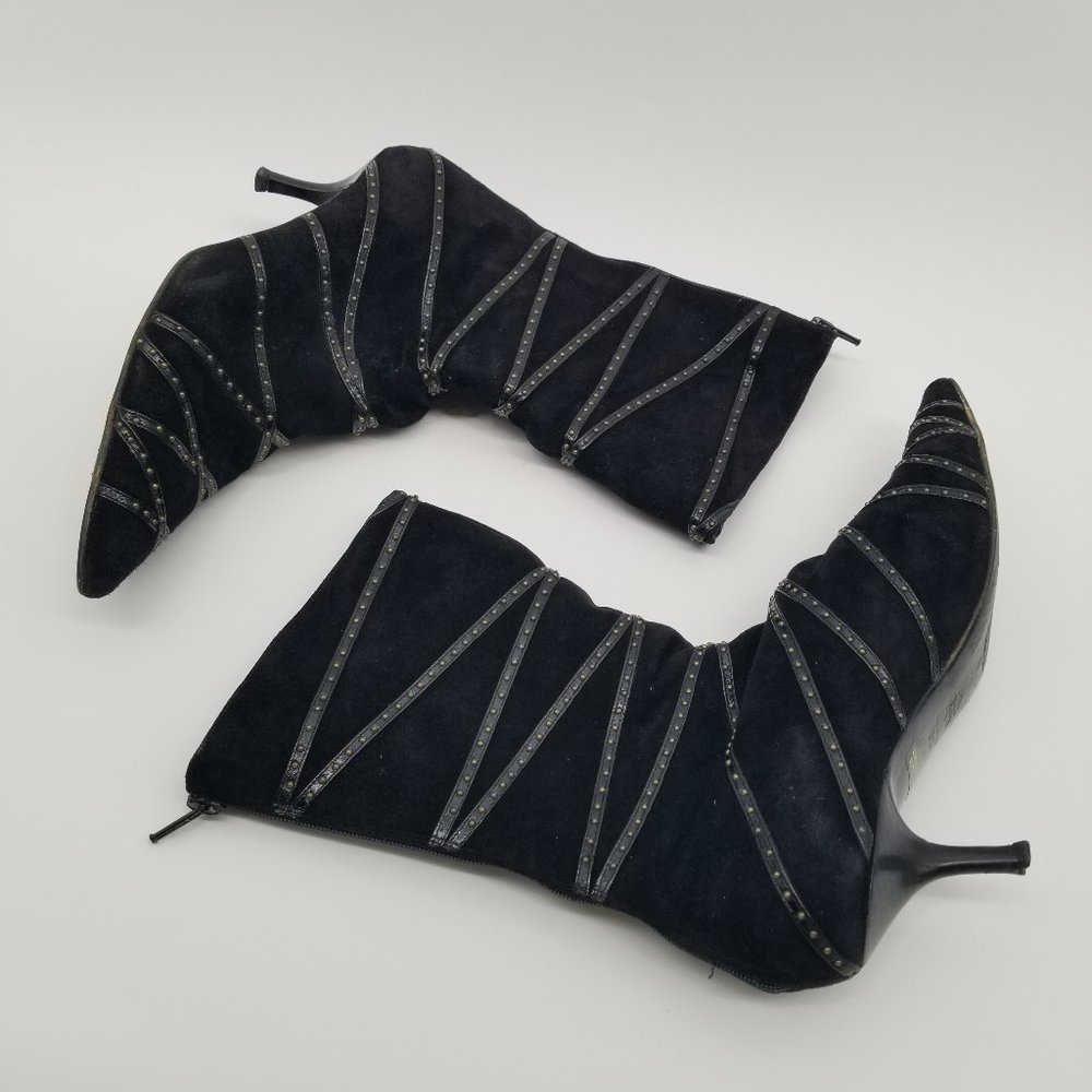 Isabella Fiore | Black Suede Stud Boots - 8.5